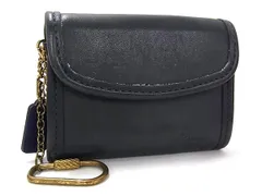 COACH コーチ レザー 二つ折り コインケース コインパース 小銭入れ メンズ ブラック系 DH8699