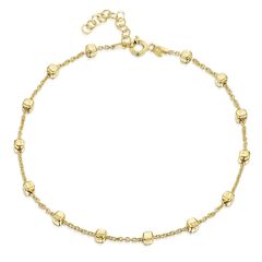 【新着商品】- 長さ - - - サイズ セット プレゼント 22 ア 安い 可愛い cm チェーン 調整 - アンクレット 金メッキ- 純銀製 26 脚ブレスレットレット おしゃれ cm 925 [Amberta]