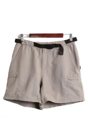 【お得なクーポン配布中!】 ノースフェイス ナイロン カーゴ ショートパンツ レディース M 古着 The North Face アウトドア ショーツ 短パン 半パン ベルト付き カーキ