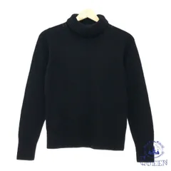 ☆美品☆ UNIQLO ユニクロ トップス ニット セーター タートルネック リブ袖 長袖 レディース ブラック Ｍ 901-9827 送料無料 古着