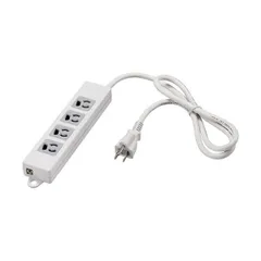 （まとめ） バッファロー 3ピン式電源タップ 4個口 変換アダプター付 ホワイト 1m BTML3410WH 1個 【×2セット】