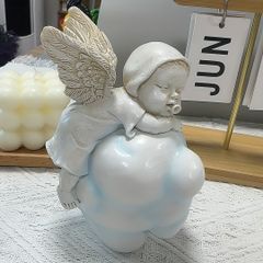 置物 オブジェ ガーデンオーナメント 雲の上で寝ている天使 エンジェル 屋外 屋内 インテリア 玄関 リビング ダイニング 装飾 庭