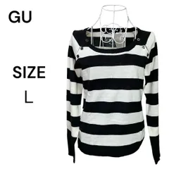 【美品　タグ付き】 GU  ジーユー  ボーダーUネックセーター