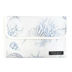 COLORFUL CANDY STYLE 新品   マルチケース 母子手帳ケース ジャバラタイプ コーラル＆シェル シェル マリン 海 マルチケース 母子手帳ケース カバー ブランド ジャバラ おしゃれ シンプル 2人分 二人用 2人用 大きめ