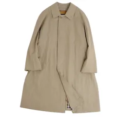 美品 バーバリー ロンドン BURBERRY LONDON コート ステンカラーコート バルマカーンコート 裏チェック ライナー付き アウター メンズ 90-165-4(S相当) カーキベージュ