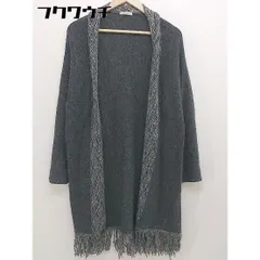 ◇ Simplicite シンプリシテェ ウール ニット セーター 長袖 ロングカーディガン ブラック ホワイト レディース  【中古】 【1111120007103】