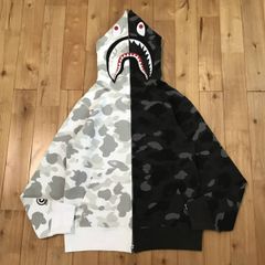 Separate shark full zip hoodie Mサイズ white camo × black camo a bathing ape BAPE half シャーク パーカー エイプ ベイプ 迷彩