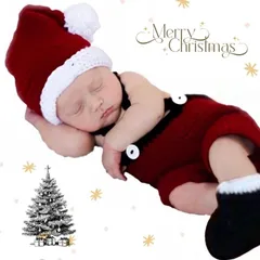 【 即発送 】子供服 ベビー服 ニット編み サンタさん クリスマス パンツ