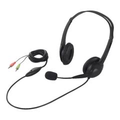 【迅速発送】バッファロー BUFFALO 両耳ヘッドバンド式ヘッドセット 半密閉タイプ ブラック BSHSH07BK