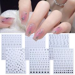 【新着商品】ネイルシール 小銀星 6スタイル 3D立体感 ネイルステッカー キラキラ ネイルデコレーション用 DIYネイルデカール 貼るだけ ネイルアート セルフネイル 極薄 誕生日パーティー 文化祭 人気 お洒落