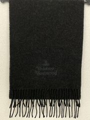 中古品 Vivienne Westwood ヴィヴィアンウエストウッド ウール100％ マフラー 黒 イタリア製 質屋出品
