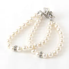 美品『USED』 二連 ブレスレット パール ホワイト
