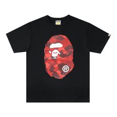 【A BATHING APE 】 2色選択可能  アベイシングエイプ 大人気 Ｔシャツ  男女兼用 春夏  半袖 黒 白 ブラック ホワイト ZXC164