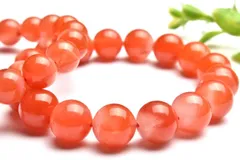 高発色 南紅瑪瑙(ナーンホン)と水晶共生 10mm ブレスレット  1個売り パワーストーン 天然石 _BG4222-10