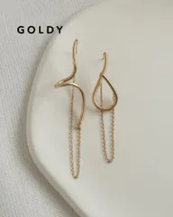 GOLDY/ゴールディ/ニュアンス メタル × チェーン アシンメトリー ピアス/アクセサリー/1241105
