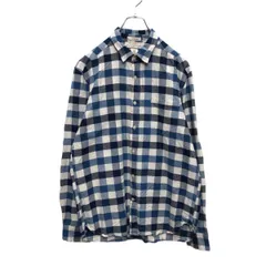 H&M L.O.G.G. 長袖 チェック柄 シャツ M ブルー ホワイト ネイビー 古着卸 アメリカ仕入 a503-5657