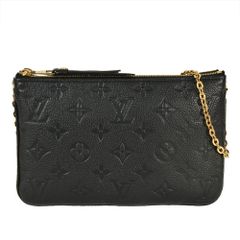 ルイヴィトン LOUIS VUITTON ポシェット ドゥーブル ジップ ショルダーバッグ モノグラム アンプラント M68568 ブラック RFID レディース【中古】