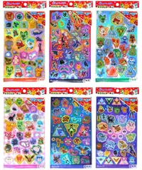 【特価セール】各1枚セット】かわいい キャラクター 【6種 シール キラッとシール ホログラム 6種 各1枚 セット (ポケモ ン)