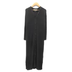 ロペピクニック ROPE Picnic カーディガン ロング丈 七分袖 Vネック 無地 38 ダークグレー /YK31