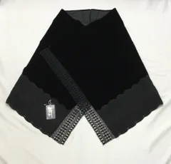 ショール/美品/未使用/ベルベット/黒/ストール/羽織/着物/和装小物【ゆずりは】10650
