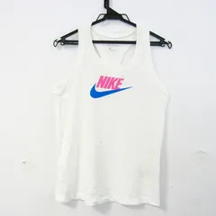ナイキ タンクトップ ノースリーブ シャツ トップス レーサーバック スポーツウエア レディース Sサイズ 白×ピンク×青 NIKE 【中古】