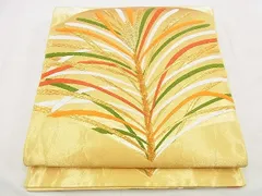 平和屋着物■六通柄袋帯　唐織　若松葉文　金糸　鈴乃屋扱い　逸品　n-up0174
