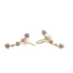 スタージュエリー STAR JEWELRY WHITE TOPAZ LINE EARRINGS フックイヤリング K10 ゴールド 2JE0037 /YO9のサムネイル