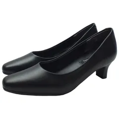 Furio Valentino フリオバレンチノ パンプス ブラック プレーン ミドルヒール クッションインソール 2E 屈曲 防滑 通勤 リクルート オフィス フォーマル レディース No.2025