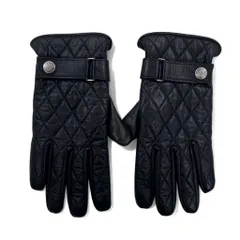 BURBERRY BLACK LABEL キルティング レザーグローブ 手袋 ブラック メンズ