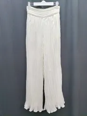 ◇ LAGUNAMOON ラグナムーン ハイウエスト プリーツ キレイめ ワイドパンツ サイズM アイボリー系 レディース P  【1404040015120】