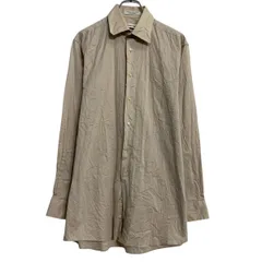 Calvin Klein 長袖 無地シャツ 15 XL～ ベージュ カルバンクライン ボタン ビッグサイズ カジュアルシャツ 古着卸 アメリカ仕入 a702-5752のサムネイル