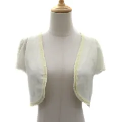 ロペピクニック ROPE Picnic ボレロ カーディガン 前開き 半袖 38 M アイボリー /YK41