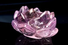 【１点物】繊細彫刻 アメトリン　35x34x22mm　睡蓮花彫刻 台座 置物  _CG6330【宅急便】