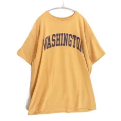 【中古B】00s～ GILDAN ギルダン XL メンズ 半袖Tシャツ WASHINGTON ワシントン 黄色 中古B 古着