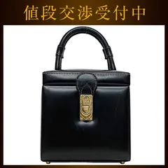 ロエベ ハンドバッグ バニティ バッグ ブラック アナグラム 美品 レザー
