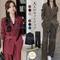 スーツ レディース セットアップ パンツスーツ フォーマル セレモニースーツ ジャケット ゴム ワイドパンツ ママスーツ 大きいサイズ  vii4v951821