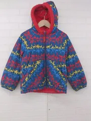 ◇ patagonia アニマル柄 リバーシブル キッズ 長袖 ジャンバー ブルゾン  ブルーレッドマルチ メンズ E 【1307250002914】