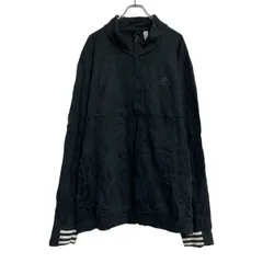 adidas ロゴスウェット トレーナー アディダス 2XL ブラック フルジップ 古着卸 アメリカ仕入 a703-5305