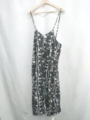 ◇ ⊂ ◎ ●未使用● Lowy by Corners 総柄 ロング丈 ワンピース サイズM ブラック ベージュ レディース E  【1502030014228】