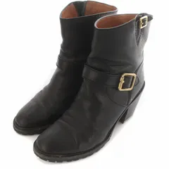 マークバイマークジェイコブス MARC by MARC JACOBS ショートブーツ ヒール レザー ベルト 38 25cm 黒 ブラック /IR ■GY30のサムネイル