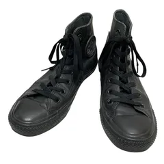 【美品】コンバース (24) スニーカー ハイカット 運動靴 ウォーキングシューズ 本革 レザー 定番デザイン