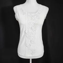 #snc ギャラリービスコンティ GALLERYVISCONTI タンクトップ 2 白 レース 花モチーフ リボン タグ付き 美品 レディース [928979]