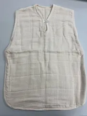 日本製　ベビー用スリーパー　生成り格子