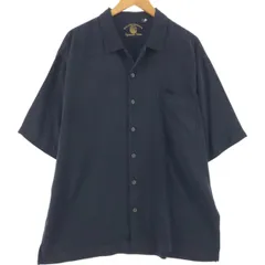 古着 EAGLE DAY GOODS Co Signature Series ヘリンボーン 半袖 オープンカラー シルクシャツ ボックスシャツ メンズM相当/eaa536263