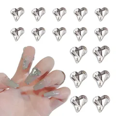 【数量限定】ぷっくり クリア デコパーツ ハート ネイルストーン ネイルアート 光沢のある 立体 2種類 クリスタル 30個セット ハート型 キラキラ ネイルパーツ サムコス