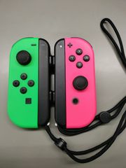 【中古Switchパーツ】純正 Joy-conコントローラー L/R ネオンピンク＆ネオングリーン 動作確認済み【50-55】