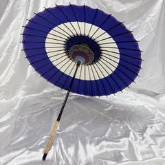 日本舞踊　絹傘　紺色と白　　蛇目傘　未使用 日本舞踊 絹傘 紺色と白 蛇目傘 未使用 日本舞踊 絹傘 紺色と白