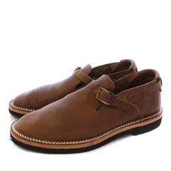 ビームス BEAMS モト MOTO HORSE BUTT SLIP-ON スリッポン フラットシューズ レザー 8 27cm 茶 ブラウン /KH ☆AA★のサムネイル
