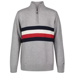 【新品】トミーヒルフィガー チェストボーダー ハーフジップセーター