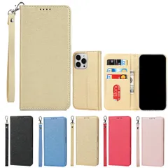 【新着商品】カードポケット 携帯カバー 内蔵マグネット 明るい色 PU皮革 caseストラップ付き スタンド機能 15promax iPhone iPhone For For 便利 For 手帳型 ケース ケース iPhone15promax ゴールド Max